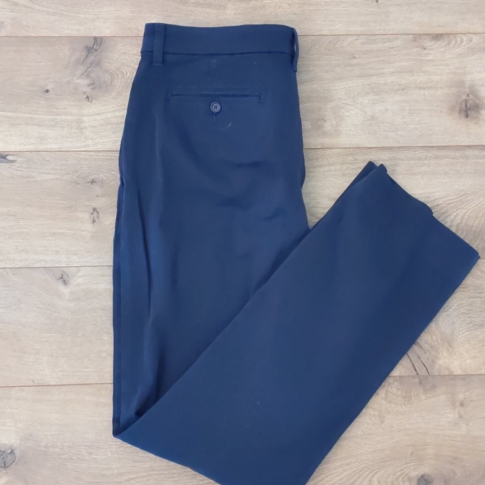 Navy sateen bootcut trouser